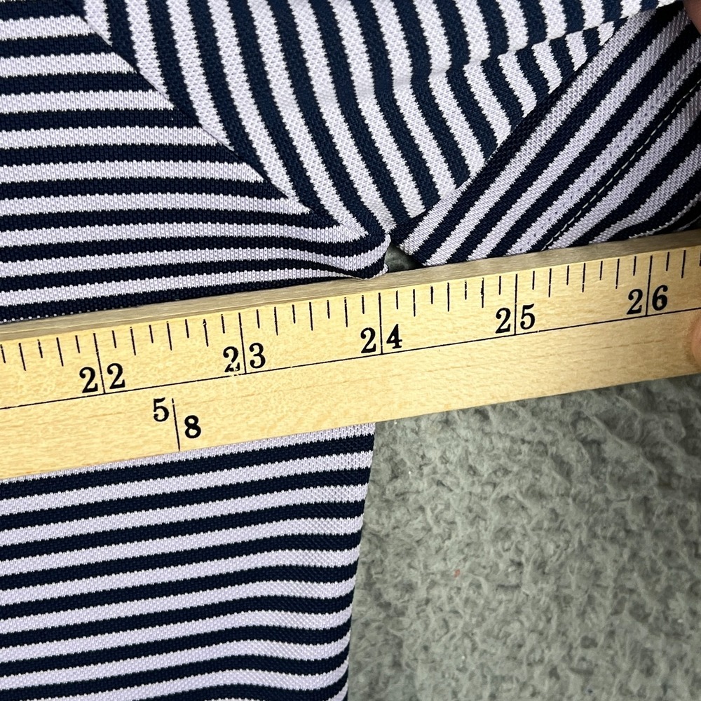 KJUS Golf Polo Shirt Mens XL 54 Comfort Fit Navy Blue Purple‎ Striped UPF 30+ - Picture 11 of 12
